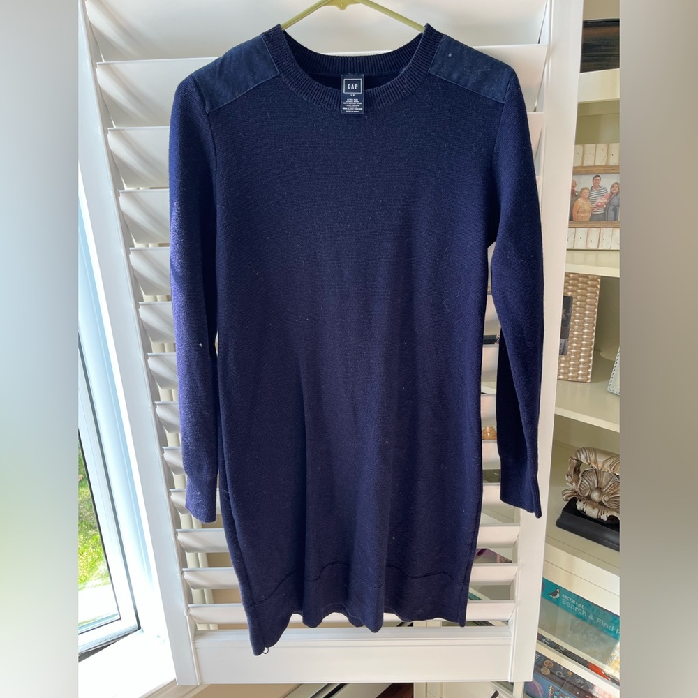 Navy blue sweater dress